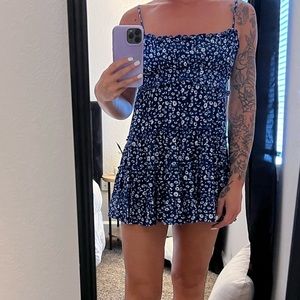 Short Blue Floral Dress